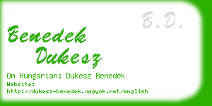 benedek dukesz business card
